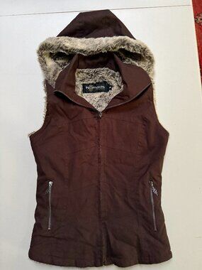 Nomads Hemp Vest with Faux Fur Lining and Hood - Size Medium